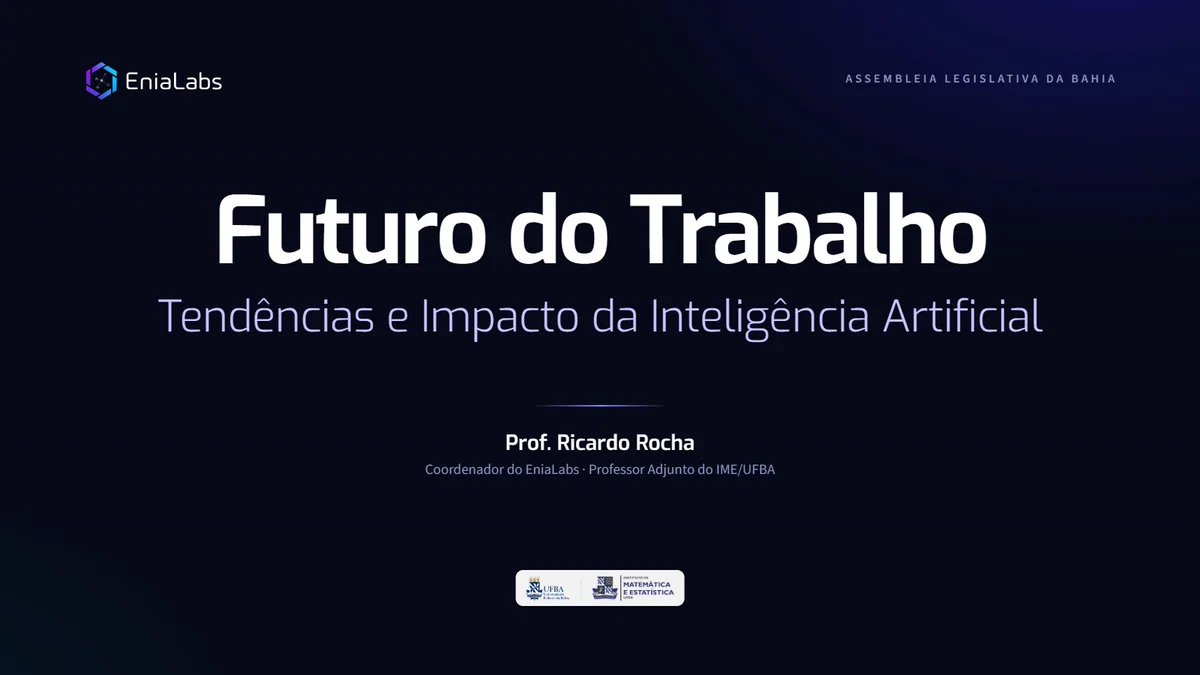 Capa da palestra Futuro do Trabalho: Tendências e Impacto da Inteligência Artificial